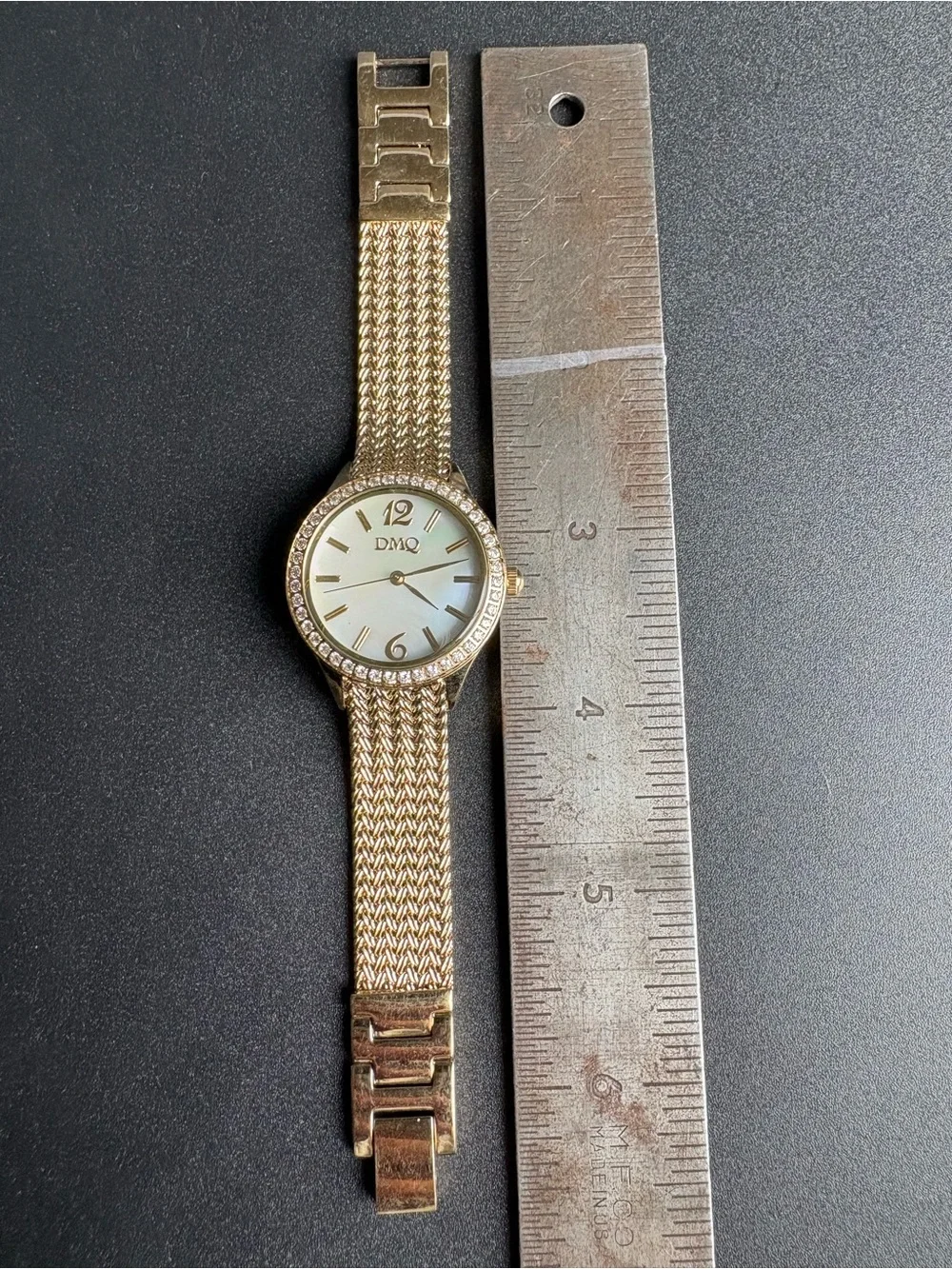 Women's Gold‎ Mesh Bracelet Watch with Rhinestone Bezel